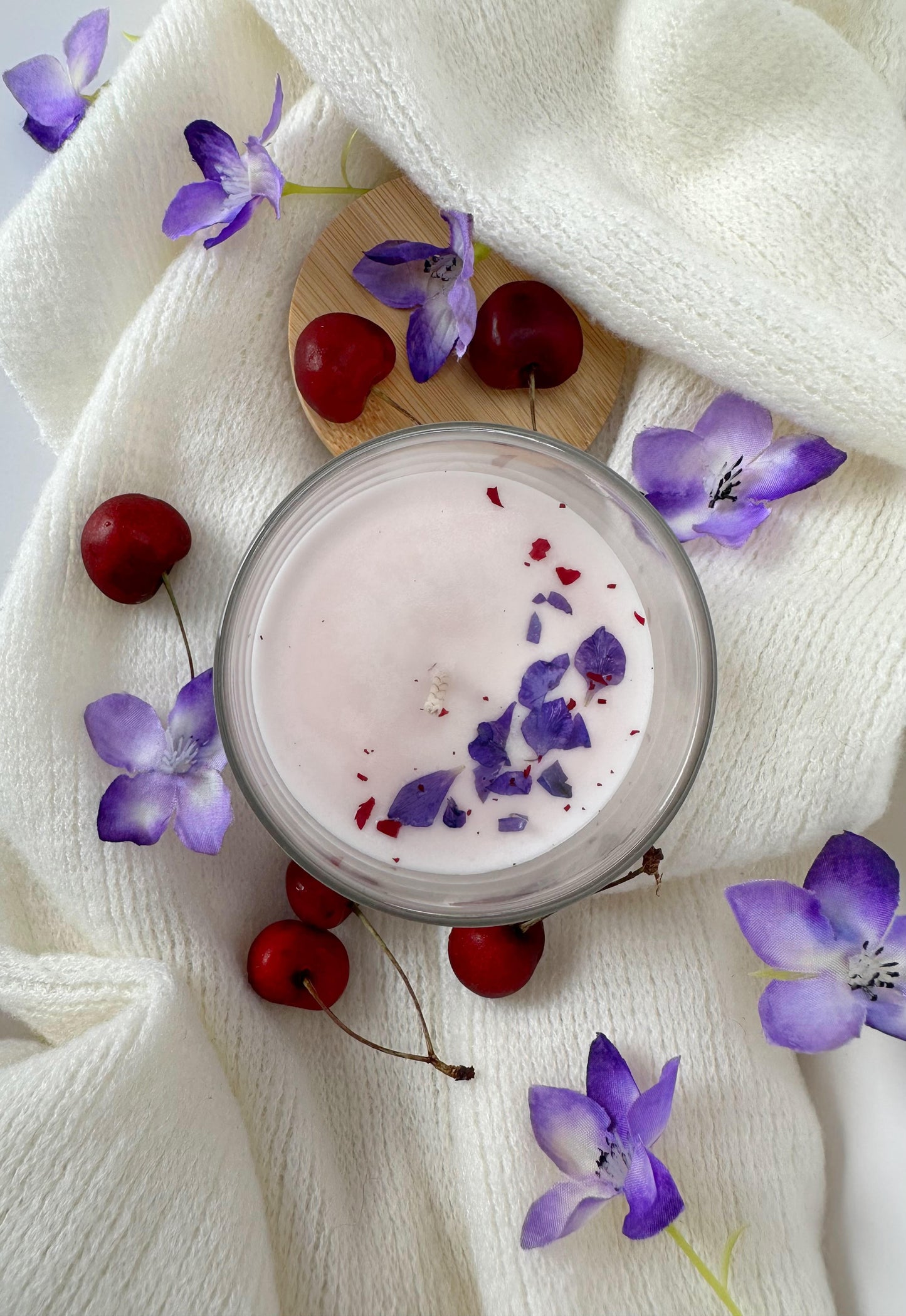 Bougie de soya - Cerise et violette