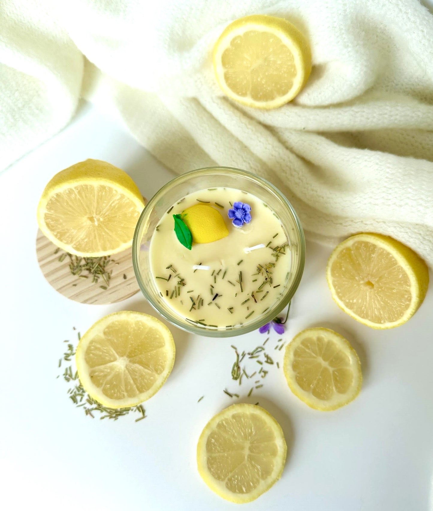 Bougie de soya - Citron et romarin