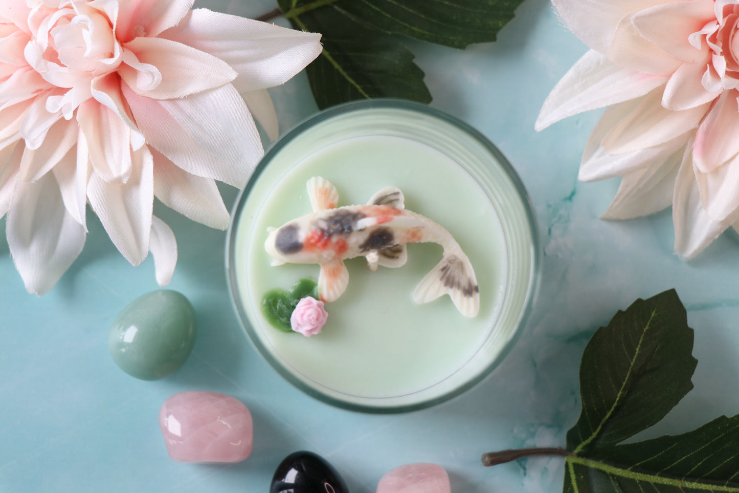 Bougie de soya - Nénuphar et corail rose