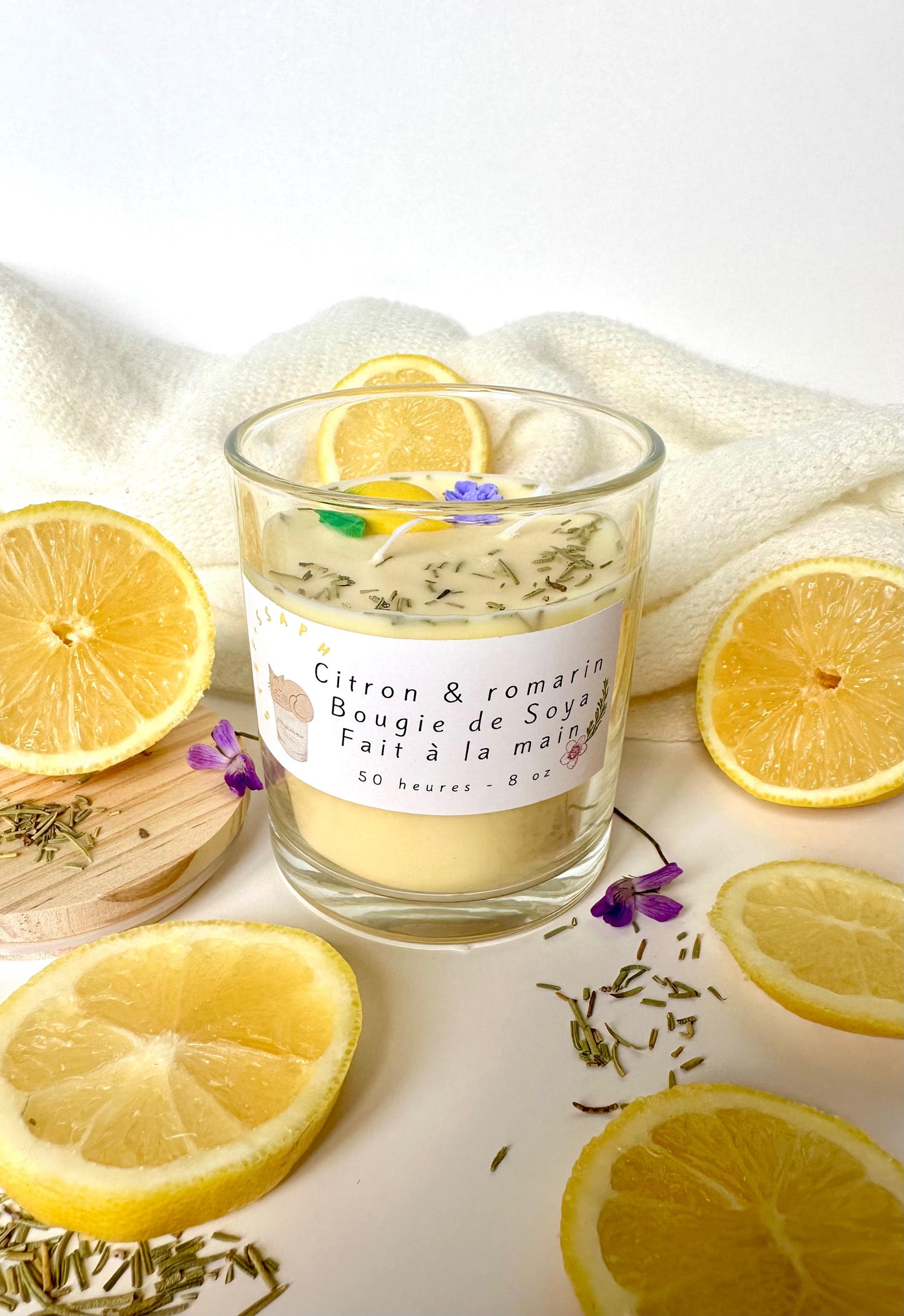 Bougie de soya - Citron et romarin