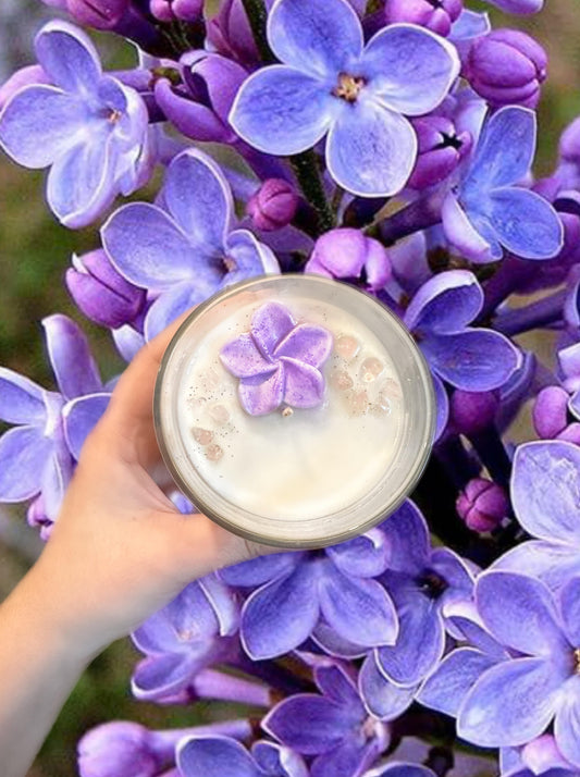 Bougie de soya - Pétales de lilas