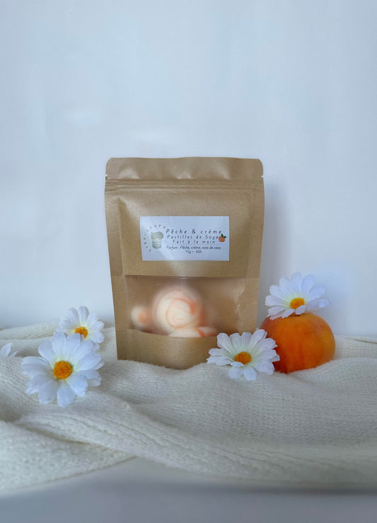 Paquet de pastilles de soya - Pêche et crème
